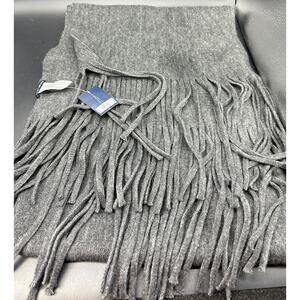 Lucky Brand NWT Oversized Charcoal Dark Heather Brushed Flannel Scarf